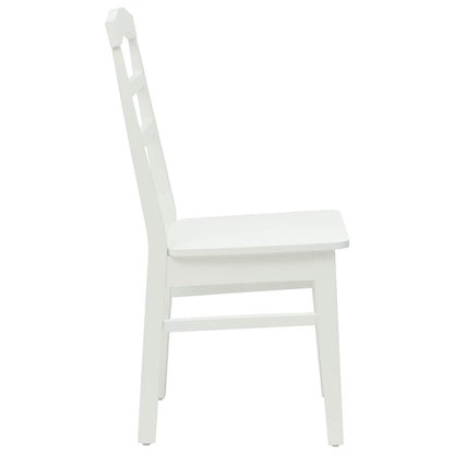 Sedia da pranzo 2 pcs Bianco Legno di gomma solido