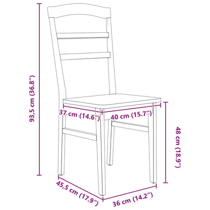 Sedia da pranzo 2 pcs Bianco Legno di gomma solido | homemem39