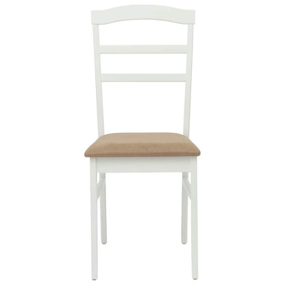 Sedia da pranzo 2 pcs Bianco e marrone Legno di gomma solido