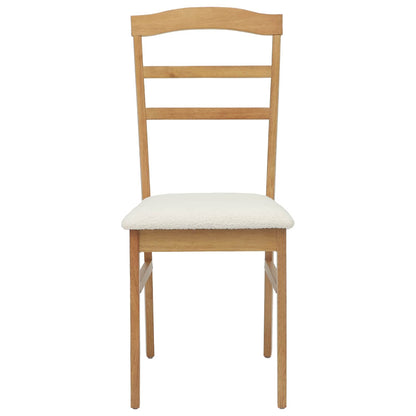 Sedia da pranzo 2 pcs Naturale e chiaro Legno di gomma solido