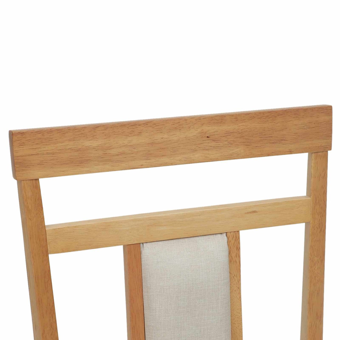 Sedia da pranzo 2 pcs Naturale e chiaro Legno di gomma solido