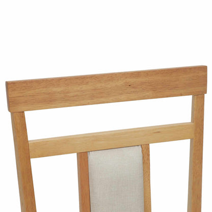 Sedia da pranzo 2 pcs Naturale e chiaro Legno di gomma solido