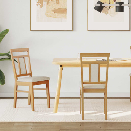 Sedia da pranzo 2 pcs Naturale e chiaro Legno di gomma solido