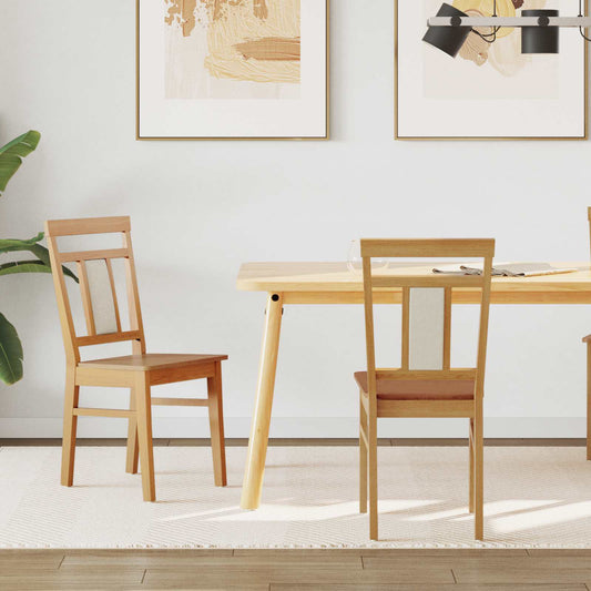 Sedia da pranzo 2 pcs Naturale Legno di gomma solido