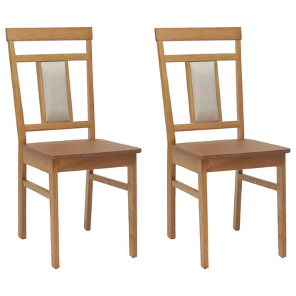 Sedia da pranzo 2 pcs Naturale Legno di gomma solido