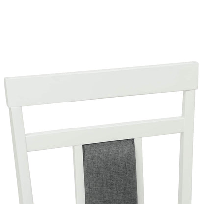 Sedia da pranzo 2 pcs Bianco e Grigio Legno di gomma solido