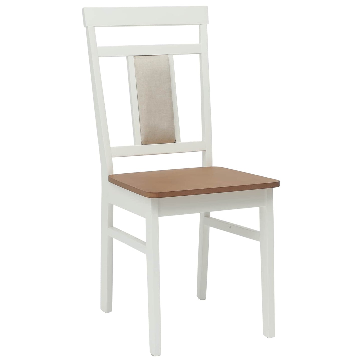 Sedia da pranzo 2 pcs Bianco e Naturale Legno di gomma solido