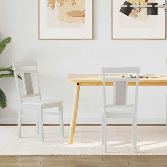 Sedia da pranzo 2 pcs Bianco Legno di gomma solido | homemem39