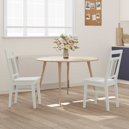 Sedia da pranzo 2 pcs Bianco Legno di gomma solido | homemem39