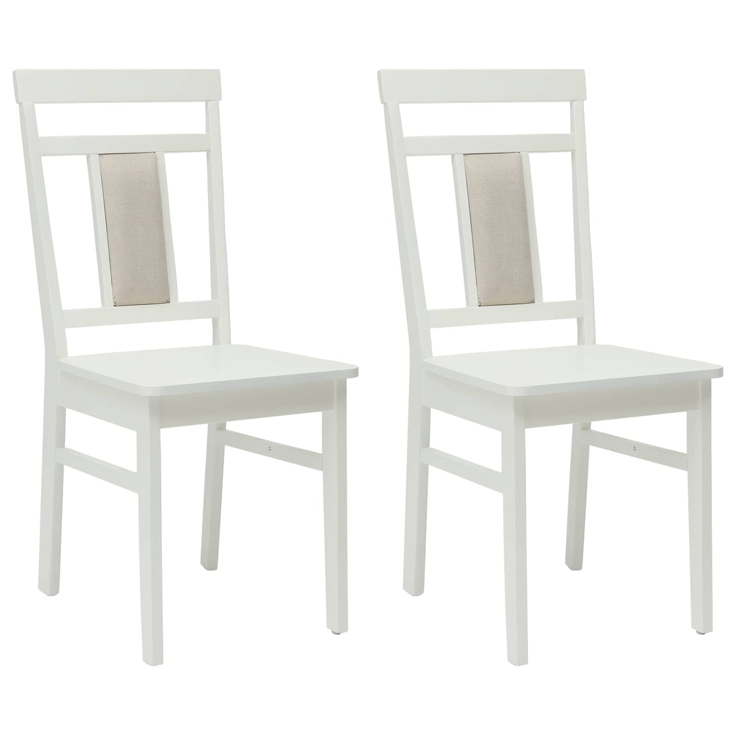 Sedia da pranzo 2 pcs Bianco Legno di gomma solido | homemem39