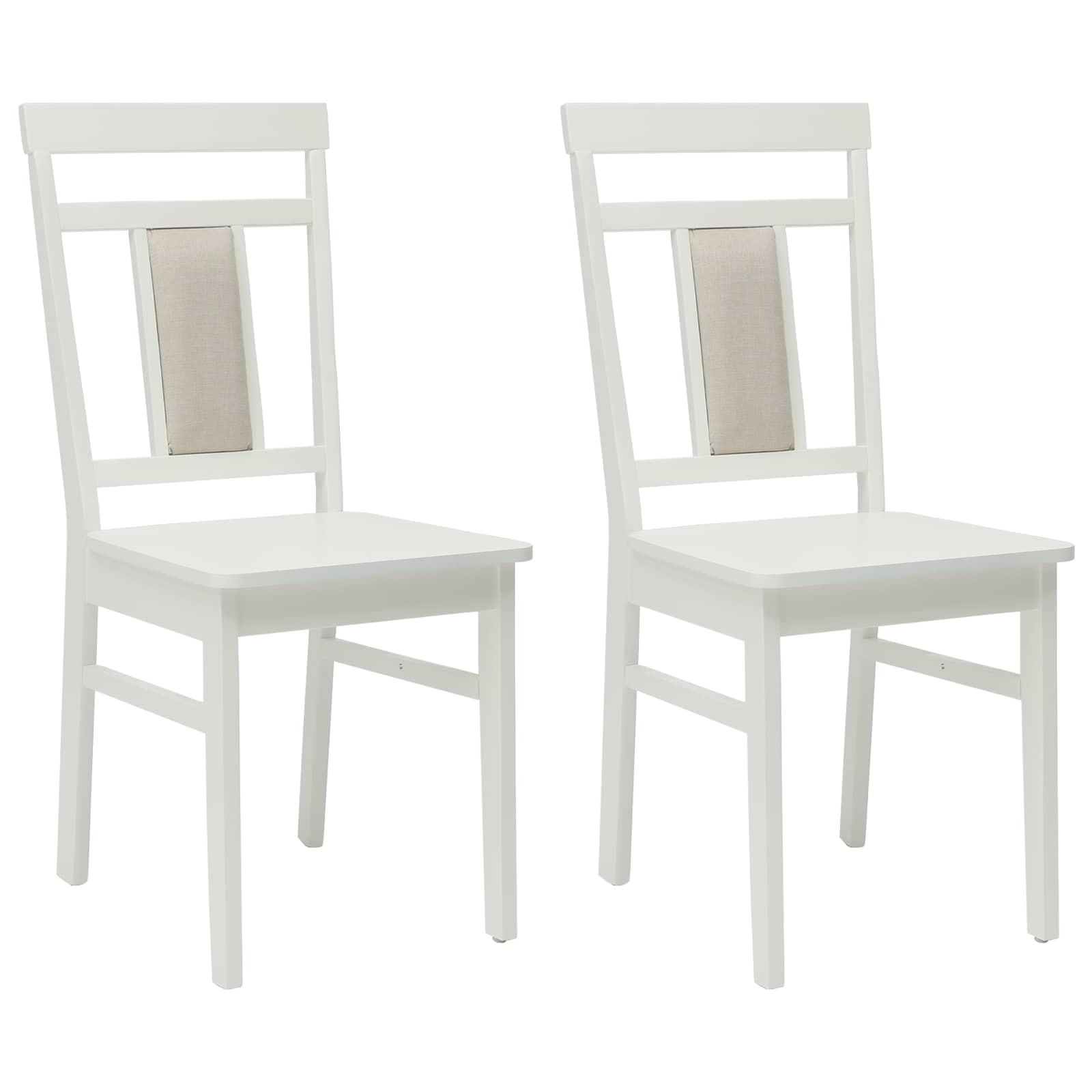 Sedia da pranzo 2 pcs Bianco Legno di gomma solido | homemem39