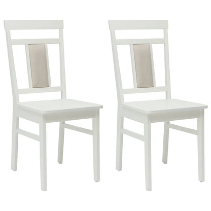 Sedia da pranzo 2 pcs Bianco Legno di gomma solido | homemem39