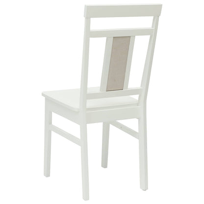 Sedia da pranzo 2 pcs Bianco Legno di gomma solido | homemem39