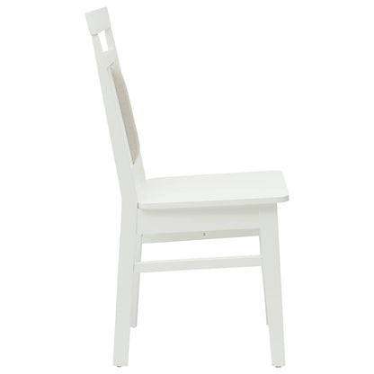 Sedia da pranzo 2 pcs Bianco Legno di gomma solido | homemem39