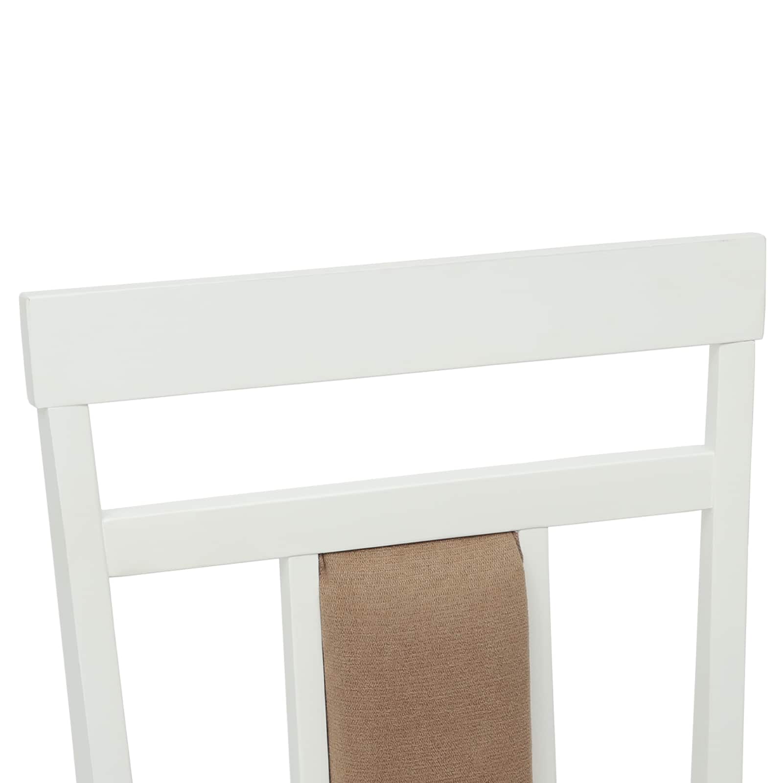 Sedia da pranzo 2 pcs Bianco e marrone Legno di gomma solido | homemem39