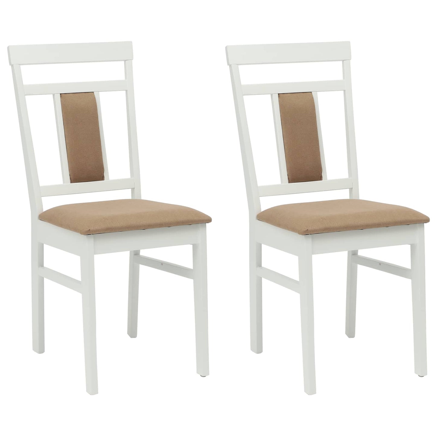 Sedia da pranzo 2 pcs Bianco e marrone Legno di gomma solido | homemem39