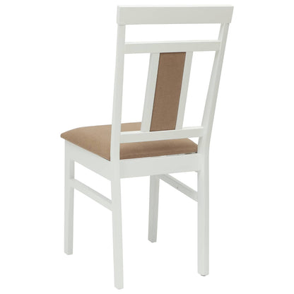 Sedia da pranzo 2 pcs Bianco e marrone Legno di gomma solido | homemem39