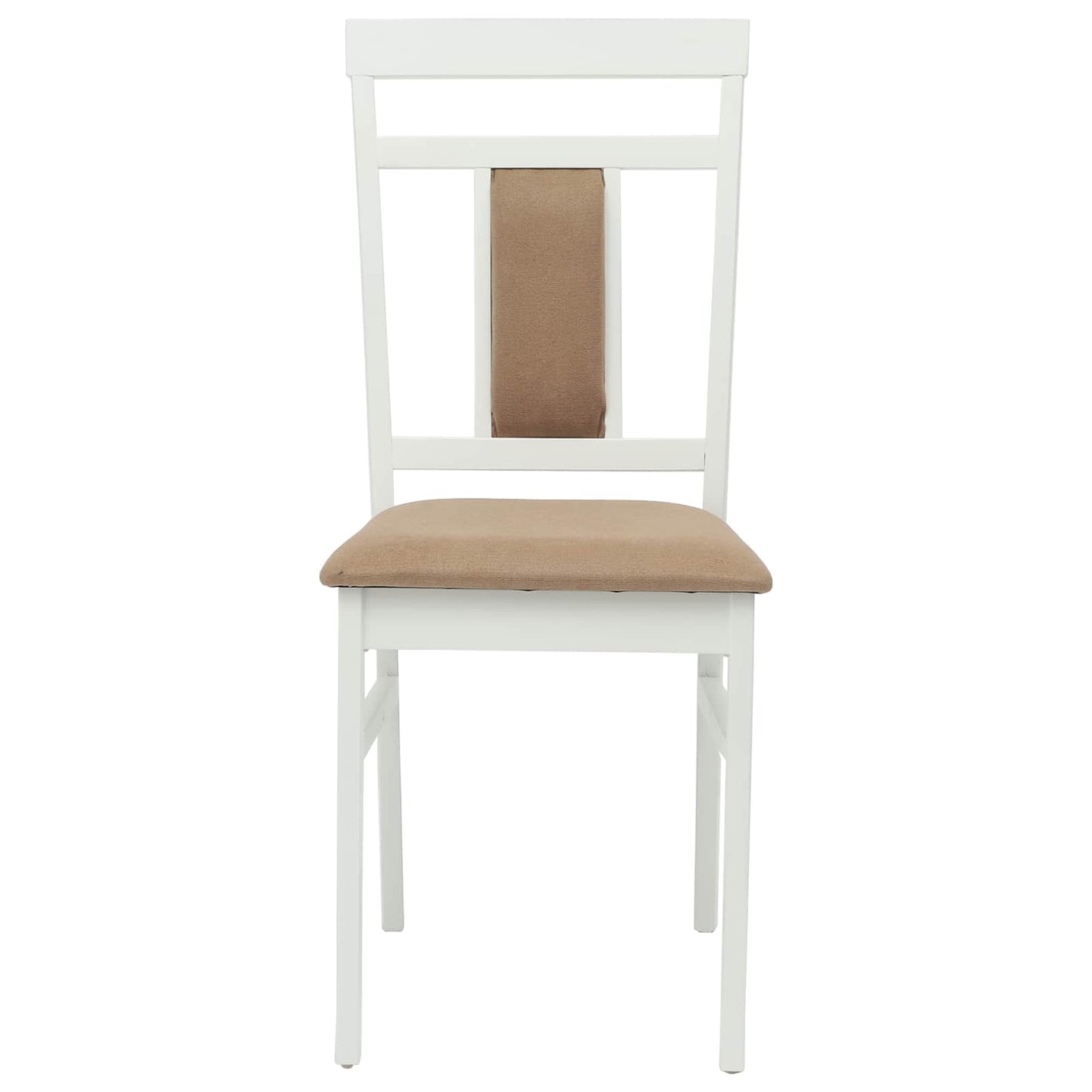 Sedia da pranzo 2 pcs Bianco e marrone Legno di gomma solido | homemem39