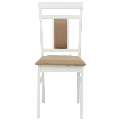 Sedia da pranzo 2 pcs Bianco e marrone Legno di gomma solido | homemem39