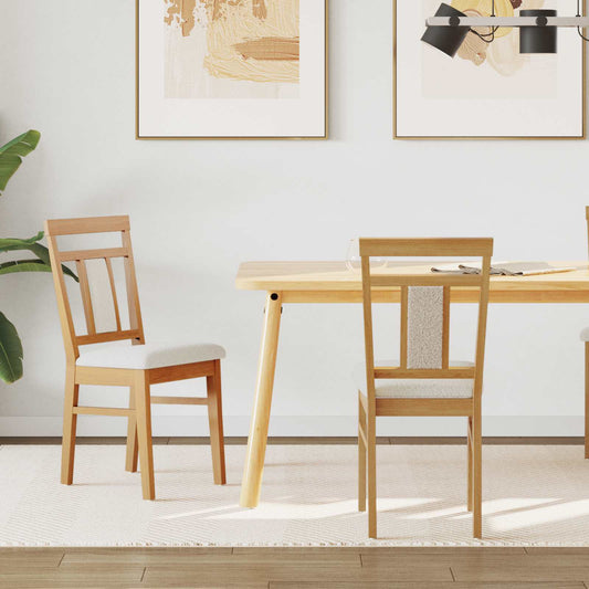 Sedia da pranzo 2 pcs Naturale e chiaro Legno di gomma solido | homemem39
