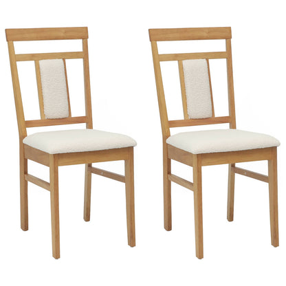 Sedia da pranzo 2 pcs Naturale e chiaro Legno di gomma solido | homemem39