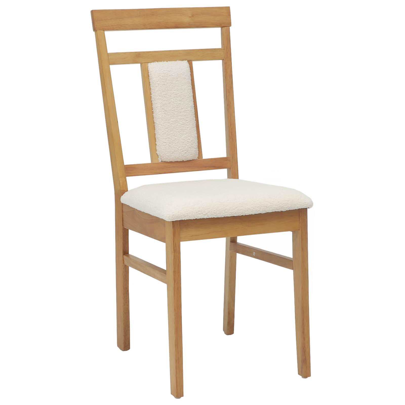 Sedia da pranzo 2 pcs Naturale e chiaro Legno di gomma solido | homemem39