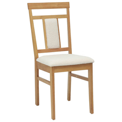 Sedia da pranzo 2 pcs Naturale e chiaro Legno di gomma solido | homemem39