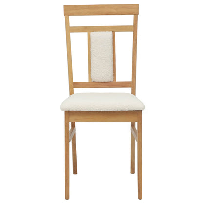Sedia da pranzo 2 pcs Naturale e chiaro Legno di gomma solido | homemem39