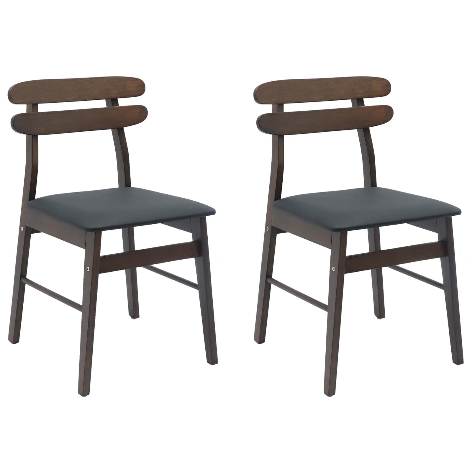 Sedia da pranzo 2 pcs Marrone chiaro e nero | homemem39