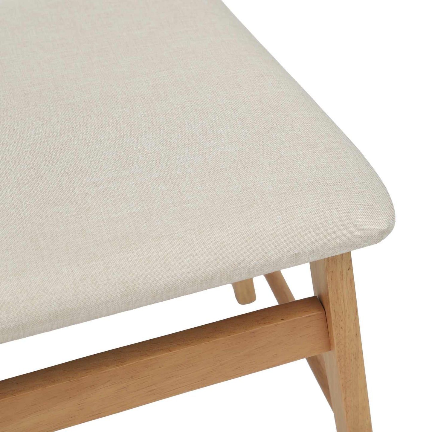 Sedia da pranzo 2 pcs Naturale e chiaro Legno di gomma solido | homemem39