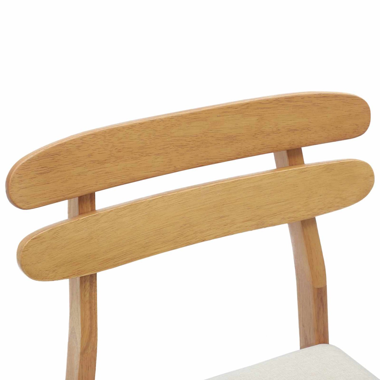 Sedia da pranzo 2 pcs Naturale e chiaro Legno di gomma solido | homemem39