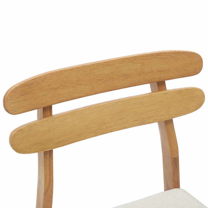 Sedia da pranzo 2 pcs Naturale e chiaro Legno di gomma solido | homemem39
