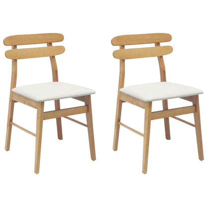 Sedia da pranzo 2 pcs Naturale e chiaro Legno di gomma solido | homemem39