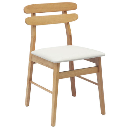 Sedia da pranzo 2 pcs Naturale e chiaro Legno di gomma solido | homemem39