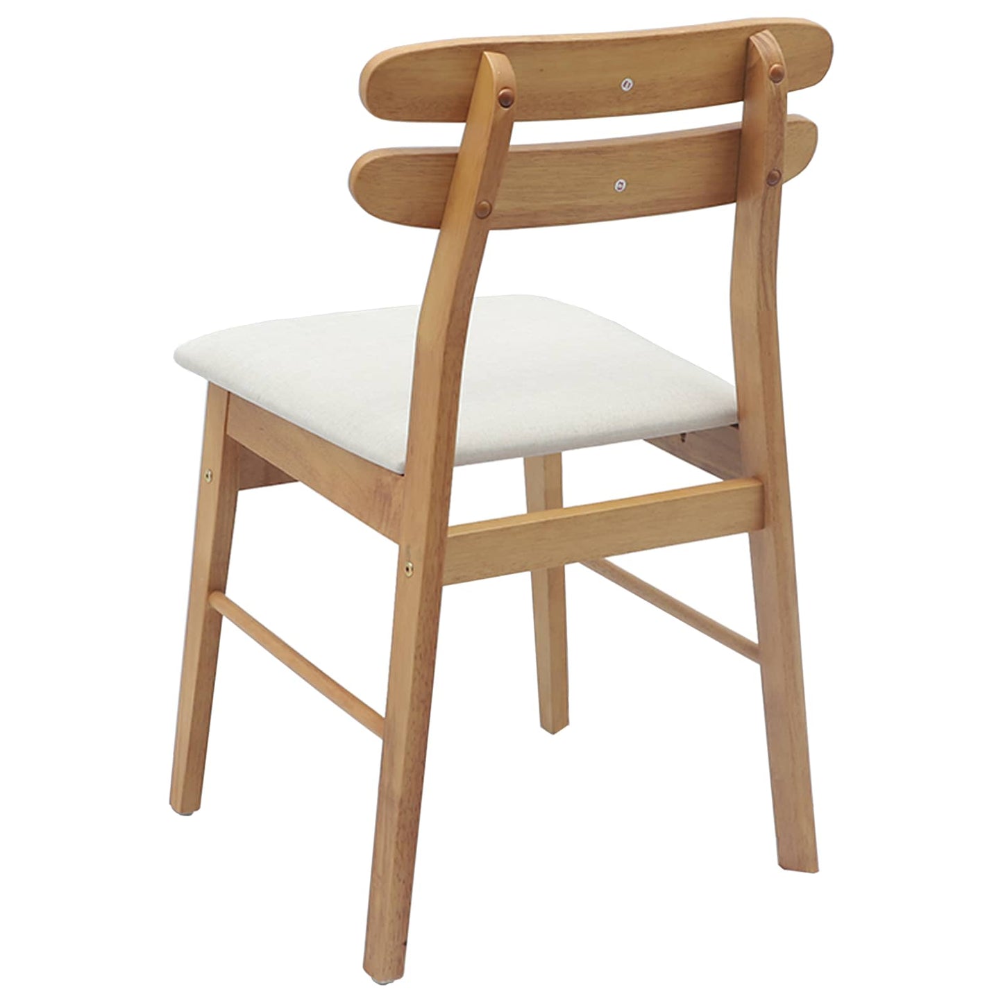 Sedia da pranzo 2 pcs Naturale e chiaro Legno di gomma solido | homemem39