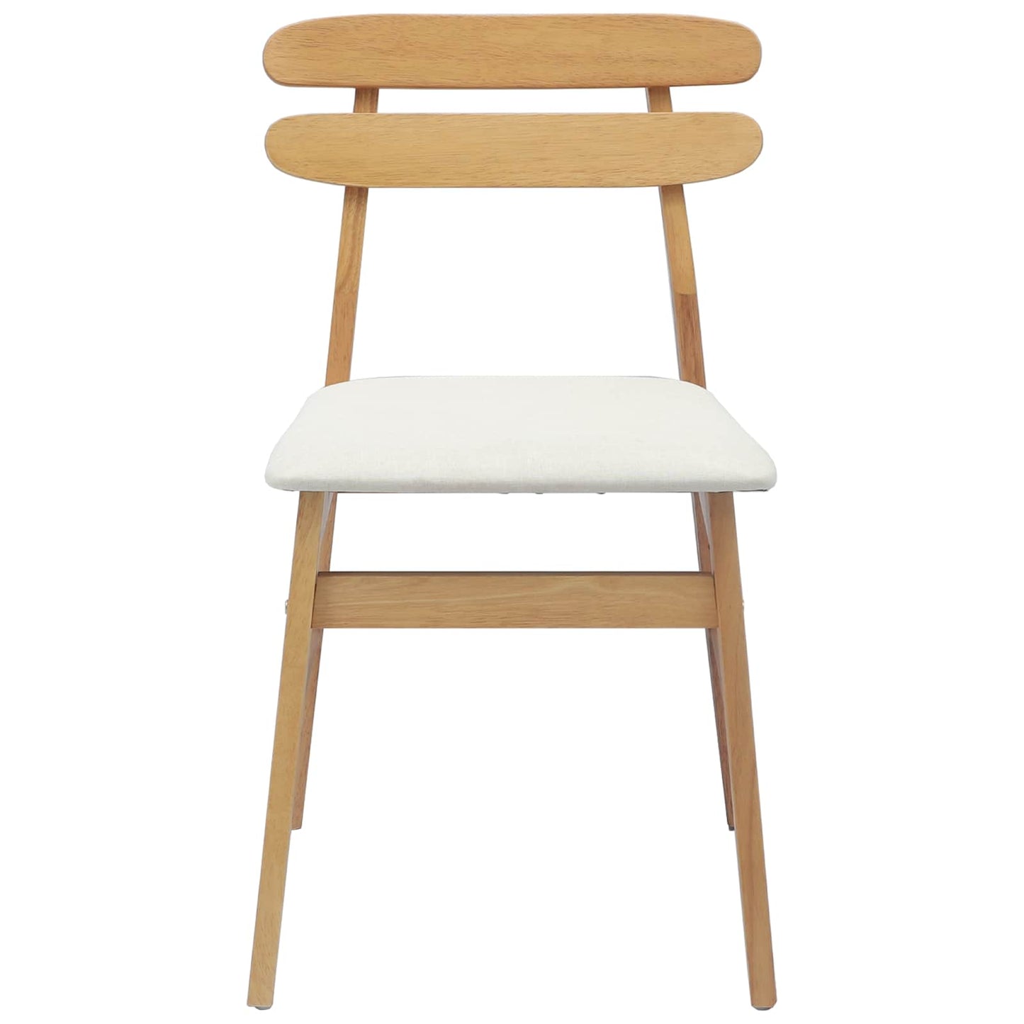 Sedia da pranzo 2 pcs Naturale e chiaro Legno di gomma solido | homemem39