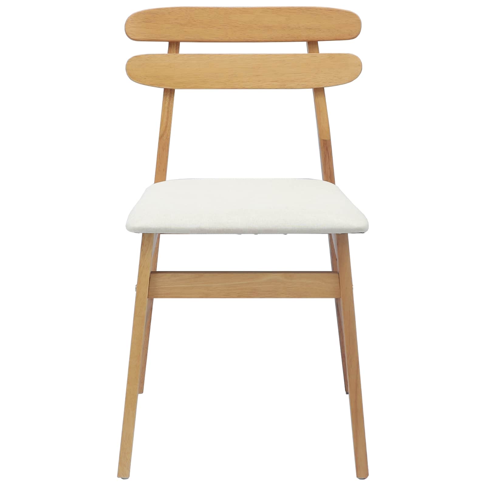 Sedia da pranzo 2 pcs Naturale e chiaro Legno di gomma solido | homemem39