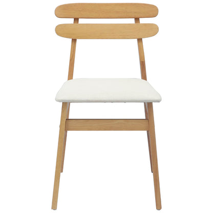 Sedia da pranzo 2 pcs Naturale e chiaro Legno di gomma solido | homemem39