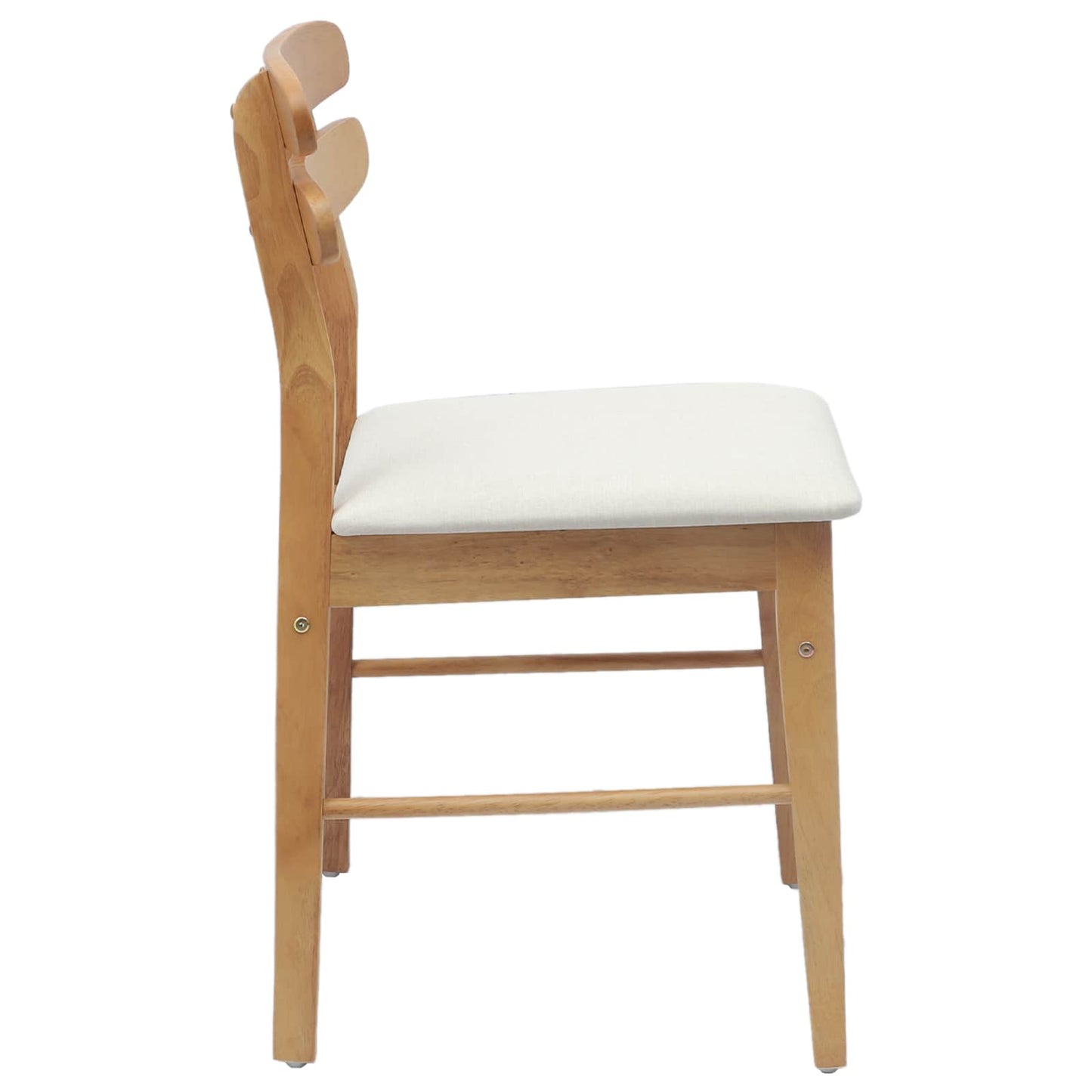 Sedia da pranzo 2 pcs Naturale e chiaro Legno di gomma solido | homemem39