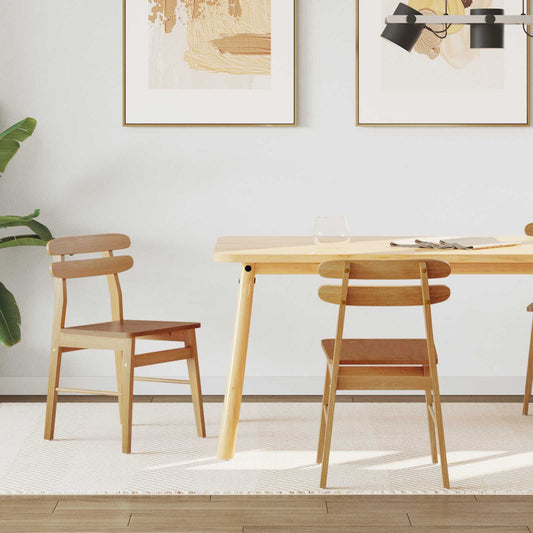 Sedia da pranzo 2 pcs Naturale Legno di gomma solido | homemem39