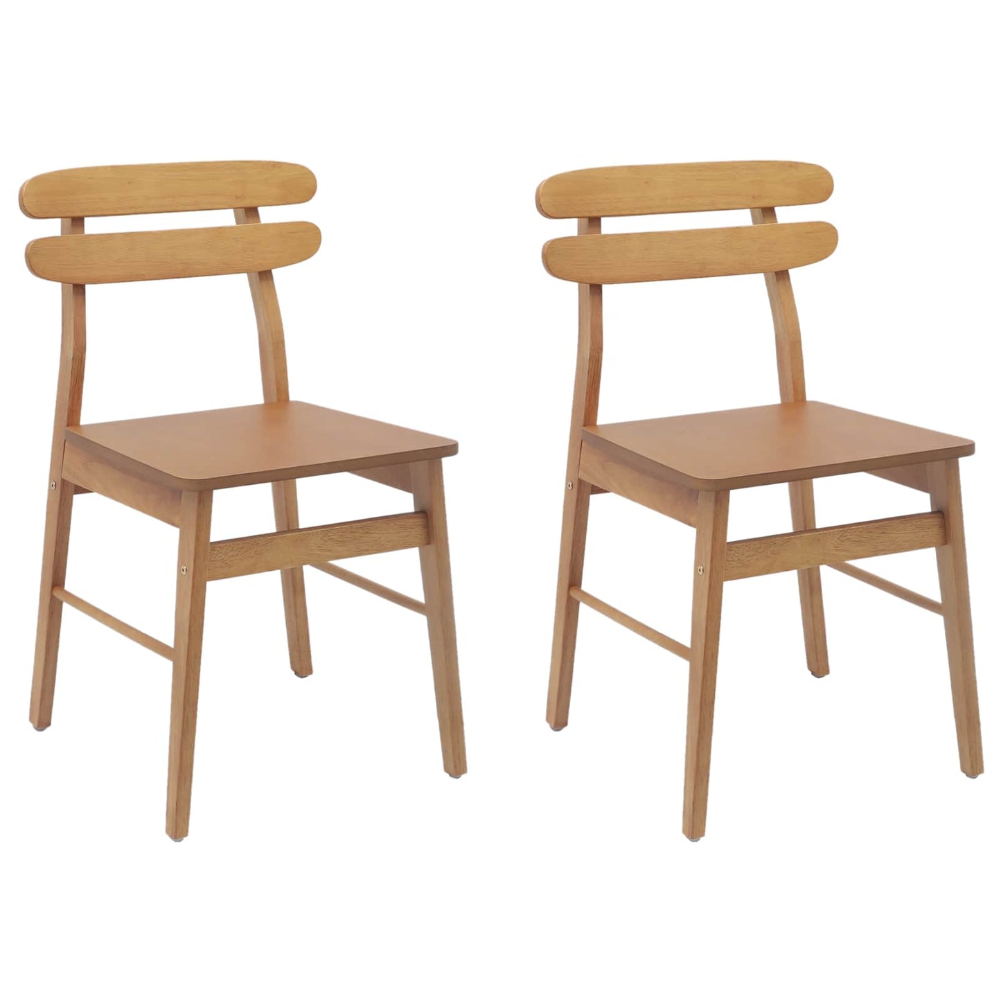Sedia da pranzo 2 pcs Naturale Legno di gomma solido | homemem39
