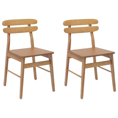 Sedia da pranzo 2 pcs Naturale Legno di gomma solido | homemem39