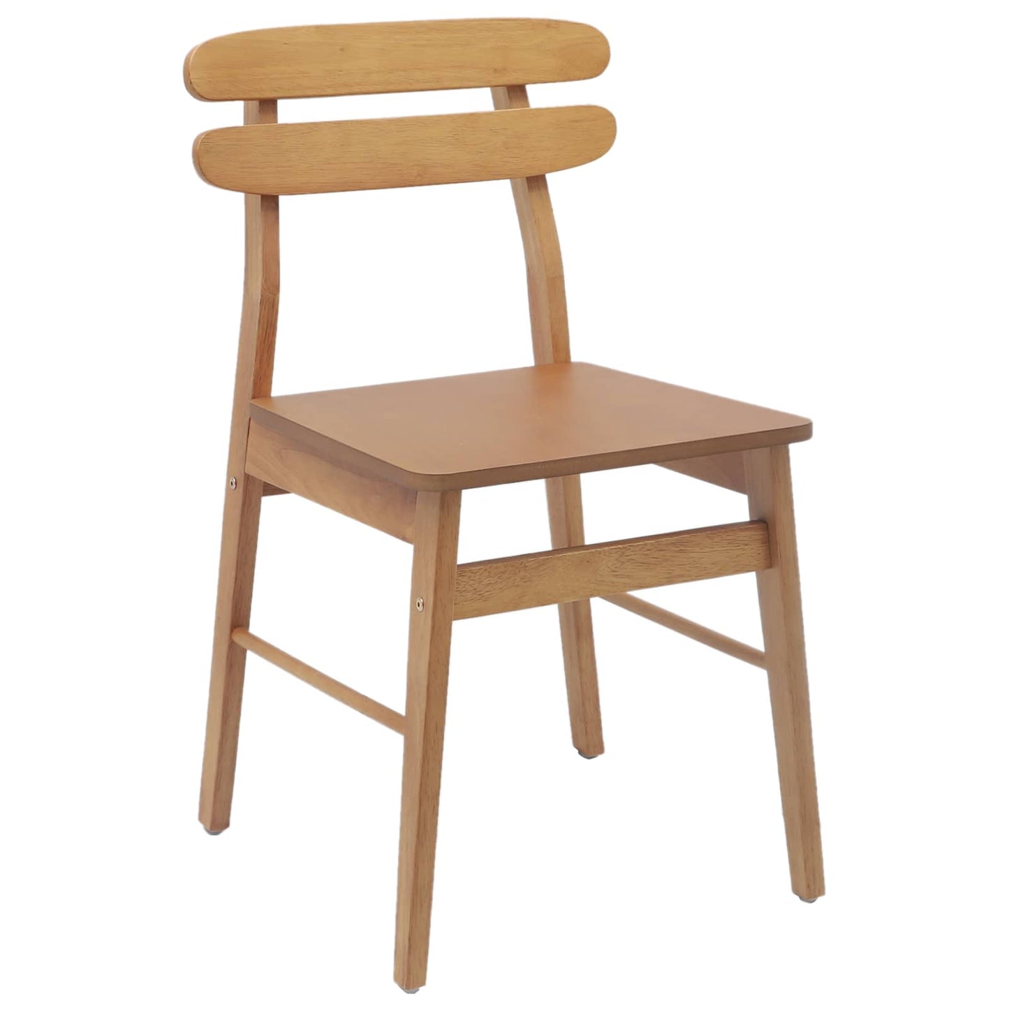 Sedia da pranzo 2 pcs Naturale Legno di gomma solido | homemem39