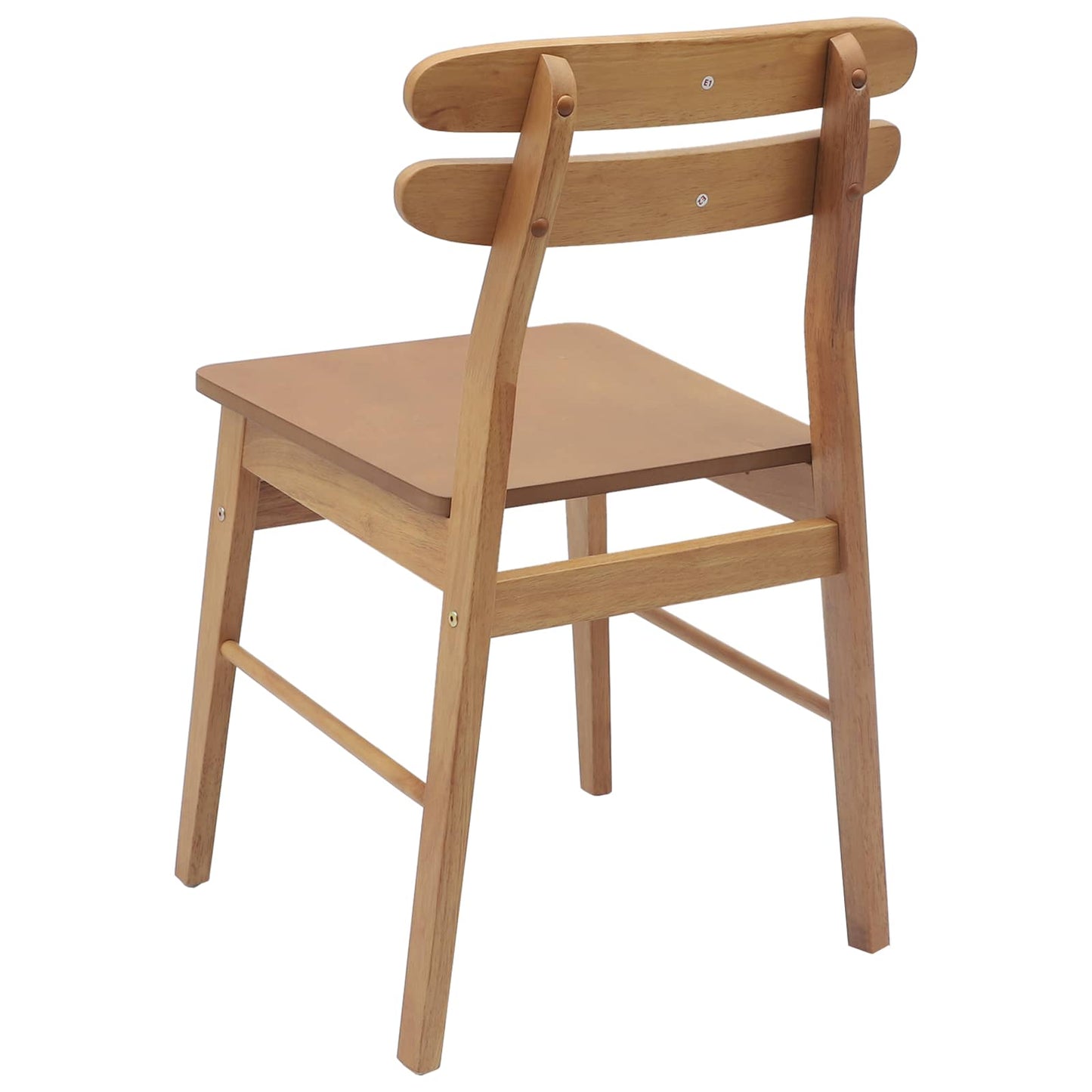 Sedia da pranzo 2 pcs Naturale Legno di gomma solido | homemem39