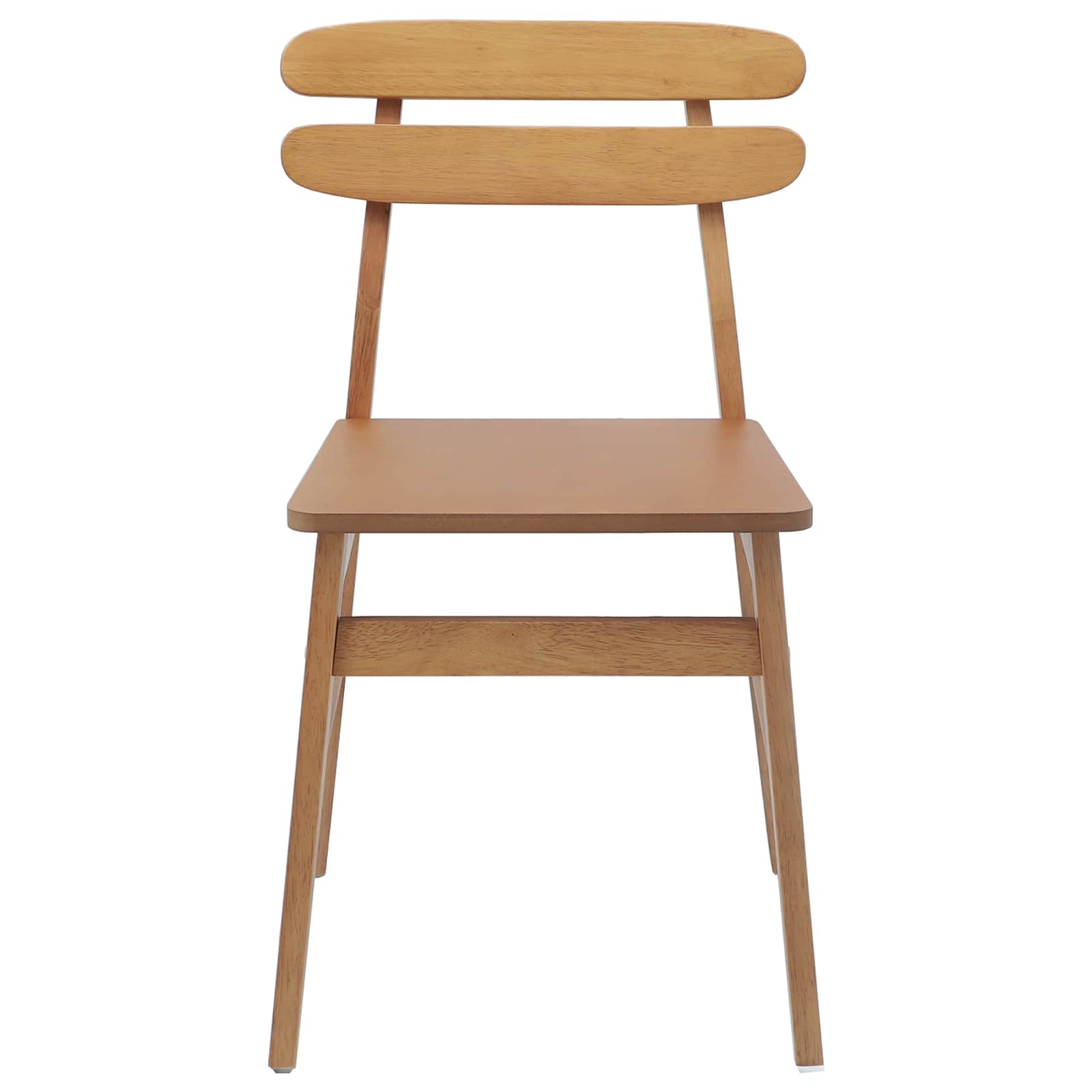 Sedia da pranzo 2 pcs Naturale Legno di gomma solido | homemem39