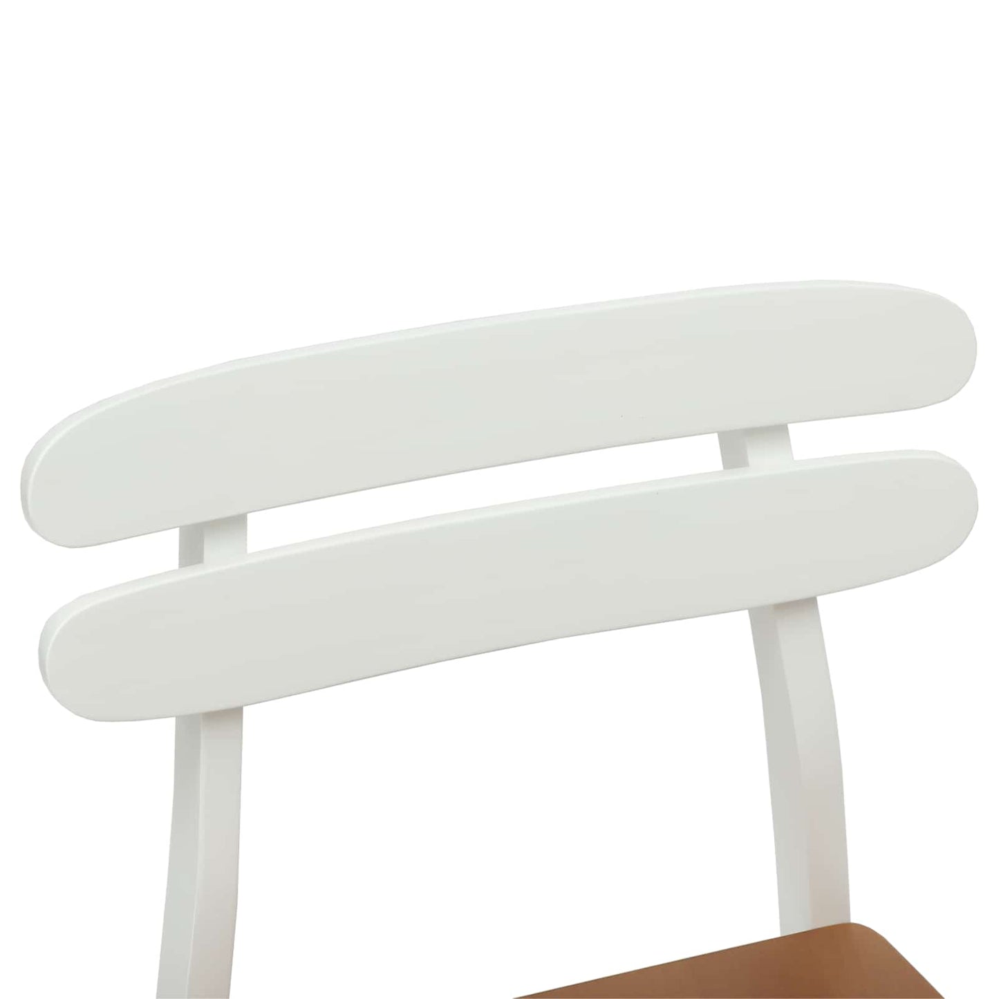 Sedia da pranzo 2 pcs Bianco e Naturale Legno di gomma solido