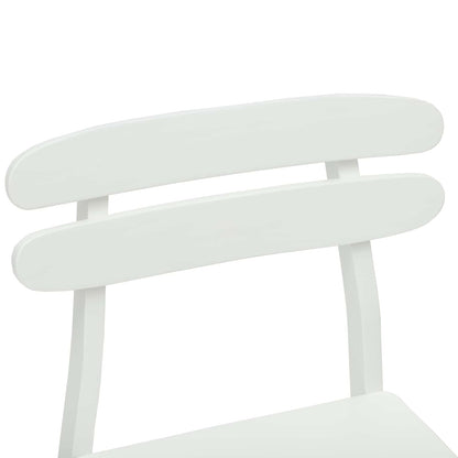 Sedia da pranzo 2 pcs Bianco Legno di gomma solido