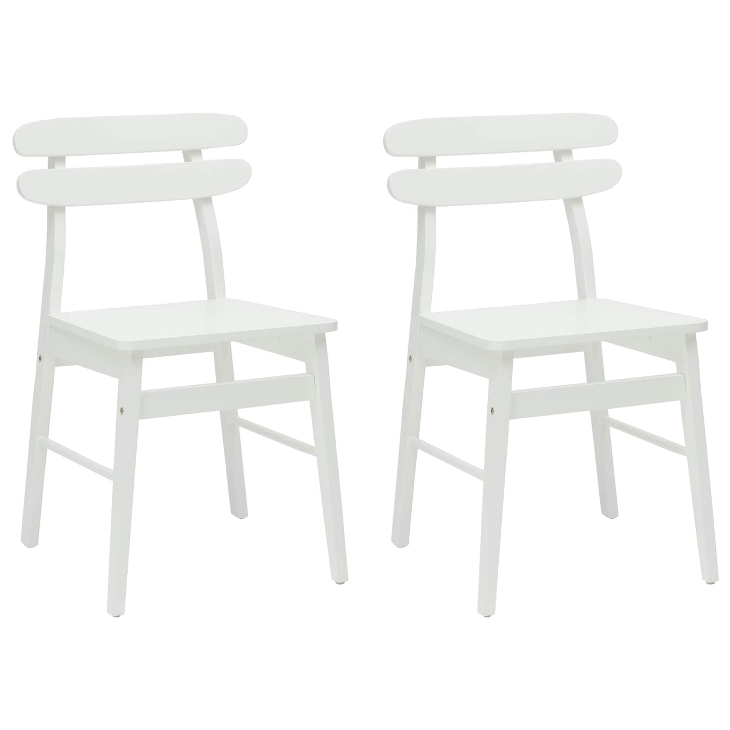 Sedia da pranzo 2 pcs Bianco Legno di gomma solido