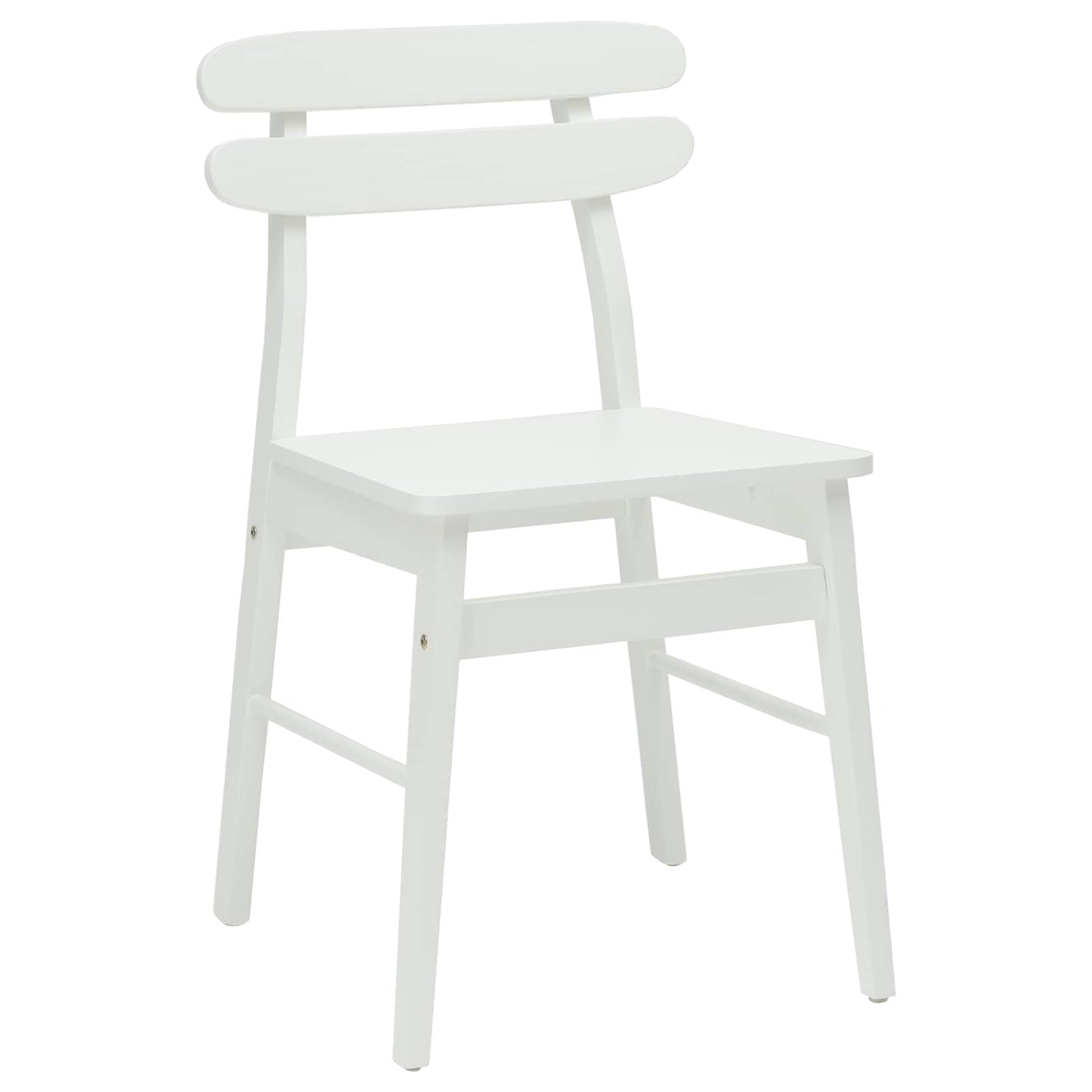 Sedia da pranzo 2 pcs Bianco Legno di gomma solido
