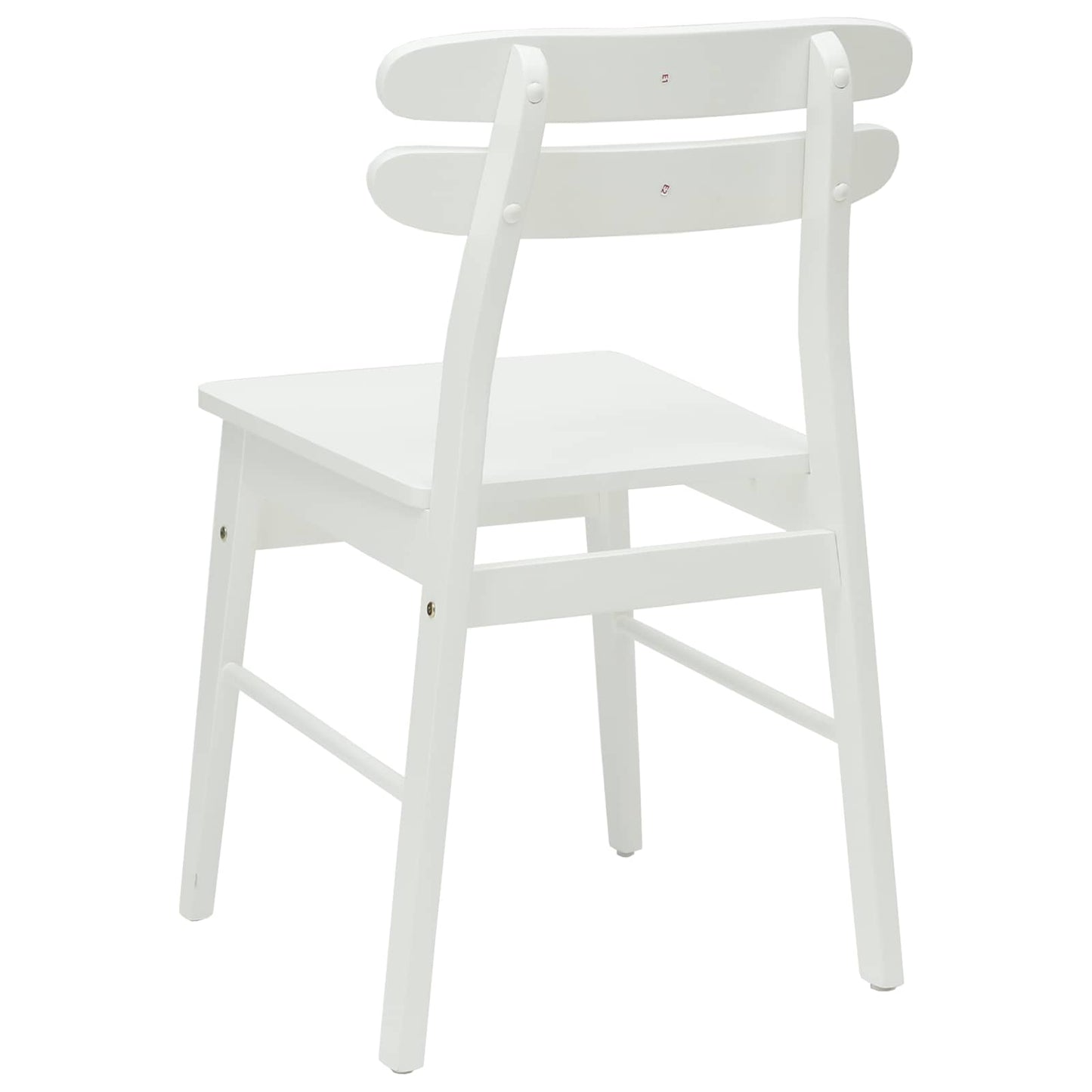 Sedia da pranzo 2 pcs Bianco Legno di gomma solido